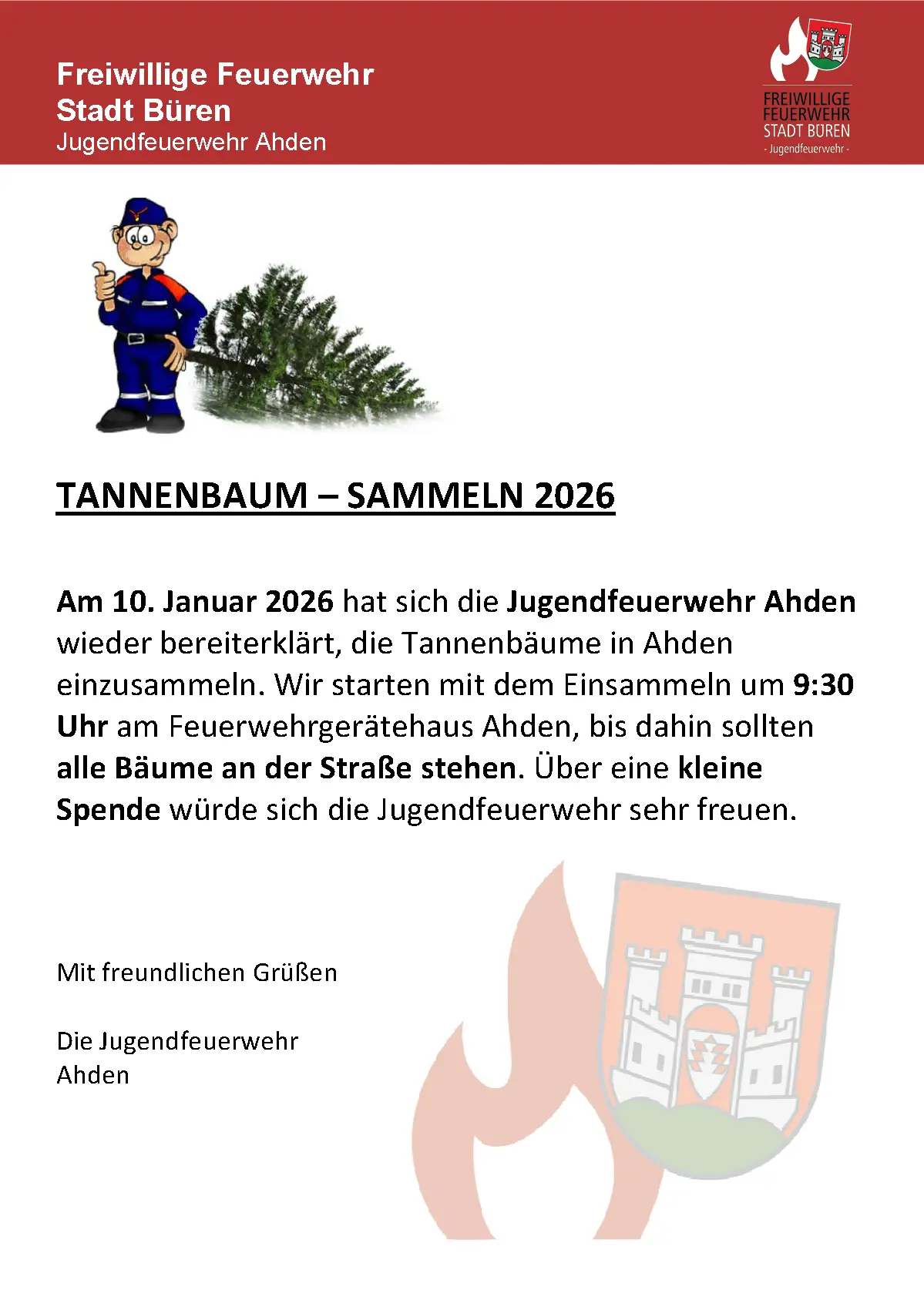 Freiwillige Feuerwehr - Tannenbaumsammeln 2026