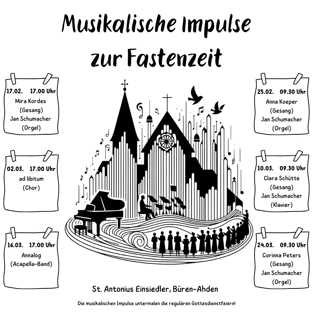 Veranstaltungsplakat - Pfarrgemeinde - Musikalische Impulse zur Fastenzeit