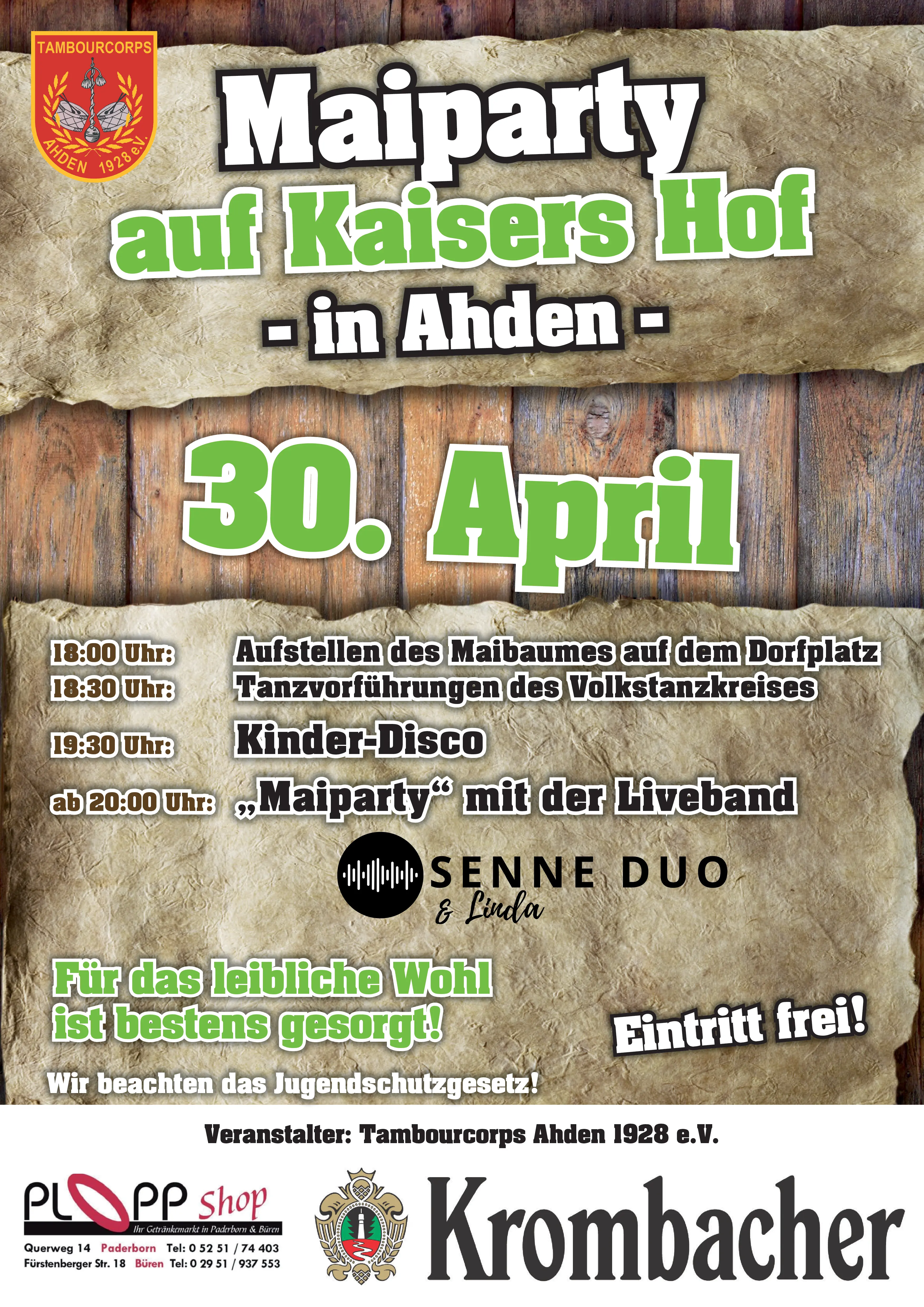 Veranstaltung - Maiparty auf Kaisers Hof - 30.04.2026